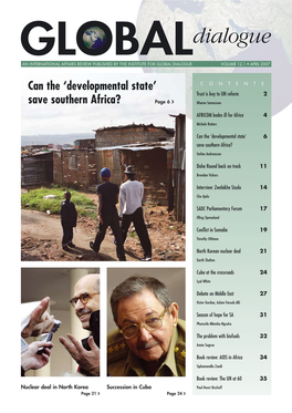 Globaldialogue an International Affairs Review Published by the Institute for Global Dialogue Volume 12.1 • April 2007