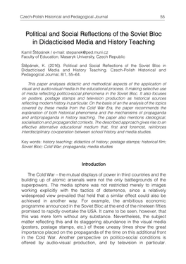 Political and Social Reflections of the Soviet Bloc in Didacticised Media and History Teaching