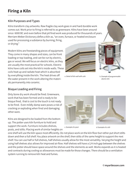 Firing a Kiln Handout and Crossword Puzzle