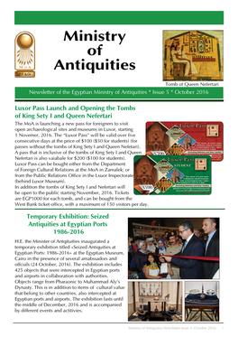 Newsletter Egyptian Ministry of Antiquities No. 5