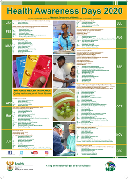 2020 Health Awareness Calendar