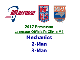 Mechanics 2-Man 3-Man Clinic Agenda/Time Management