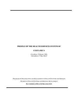 Profile of the Health Services System of Costa Rica