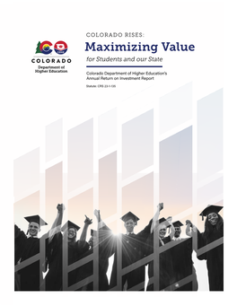 Maximizing Value for Students and Our State