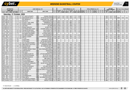 Weekend Basketball Coupon 31/10/2020 09:55 1 / 2