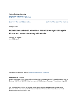 A Feminist Rhetorical Analysis of Legally Blonde and How to Get Away with Murder