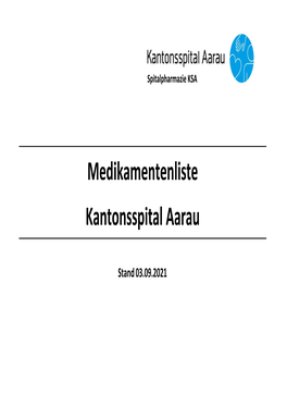 Medikamentenliste Kantonsspital Aarau