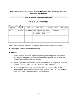 Aquatic Vegetation Sampling