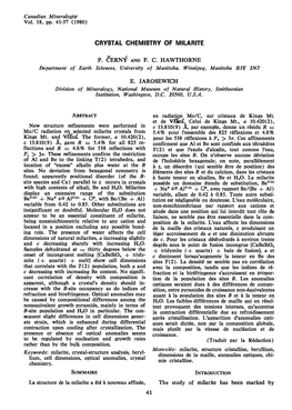 Crystal Chemistry of Milarite