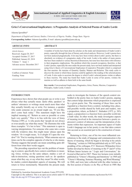 Grice's Conversational Implicature: a Pragmatics Analysis of Selected