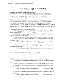 Measuring Length in Metric Units