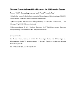 Elevated Ozone in Boreal Fire Plumes  the 2013 Smoke Season