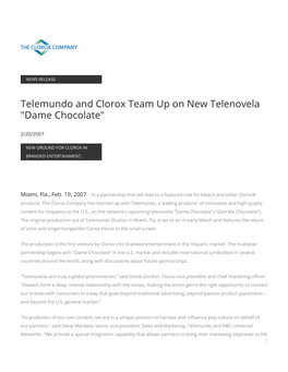 Telemundo and Clorox Team up on New Telenovela 