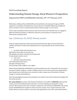 Understanding Climate Change: Rural Women’S Perspectives