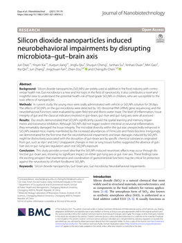 Silicon Dioxide Nanoparticles Induced Neurobehavioral Impairments By