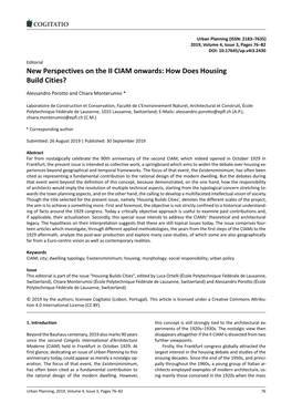 New Perspectives on the II CIAM Onwards: How Does Housing Build Cities?