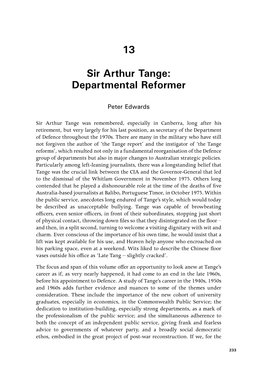 13 Sir Arthur Tange: Departmental Reformer