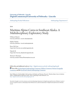 Maritime Alpine Cairns in Southeast Alaska: a Multidisciplinary Exploratory Study William J