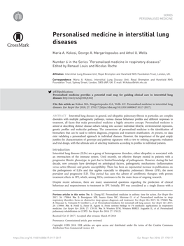 Personalised Medicine in Interstitial Lung Diseases