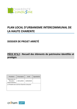 Plan Local D'urbanisme Intercommunal De La Haute Charente