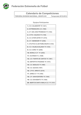 Calendario De Competición