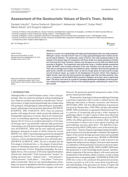 Assessment of the Geotouristic Values of Devil's Town, Serbia