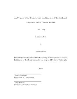 An Overview of the Geometry and Combinatorics of the Macdonald