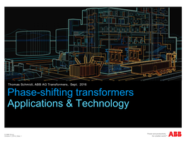 Phase-Shifting Transformers Applications & Technology