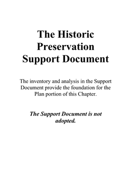 The Historic Preservation Support Document