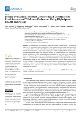 Process Evaluation for Smart Concrete Road Construction: Road Surface and Thickness Evaluation Using High-Speed Lidar Technology