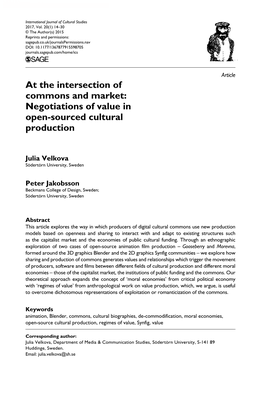 Negotiations of Value in Open-Sourced Cultural Production