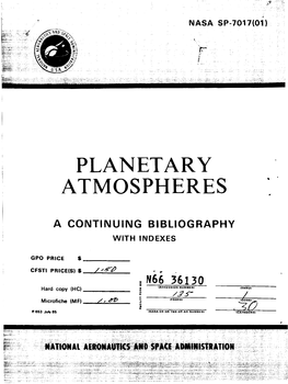 Planetary Atmospheres