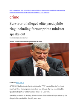 Survivor of Alleged Elite Paedophile Ring Including Former Prime Minister Speaks out OCTOBER 28, 201511:39AM