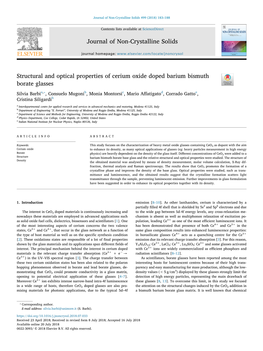 Structural and Optical Properties of Cerium Oxide Doped Barium Bismuth