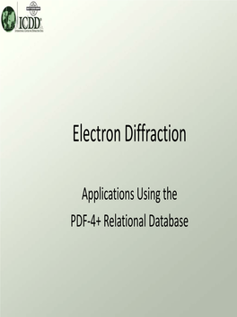 Electron Diffraction