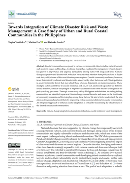 Towards Integration of Climate Disaster Risk and Waste Management: a Case Study of Urban and Rural Coastal Communities in the Philippines