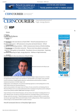 Faces and Places – CERN Courier