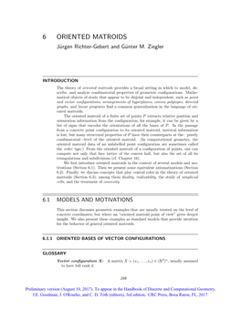 6 ORIENTED MATROIDS J¨Urgenrichter-Gebert and G¨Unterm