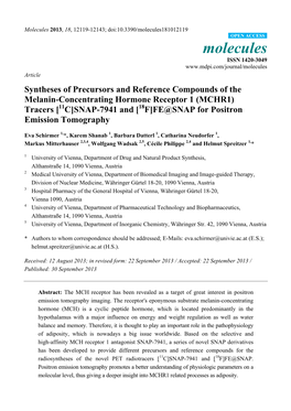 Syntheses of Precursors and Reference