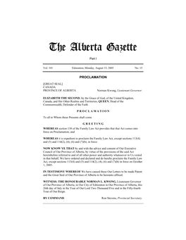 The Alberta Gazette