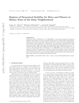 Regions of Dynamical Stability for Discs and Planets in Binary Stars of the Solar Neighborhood 3