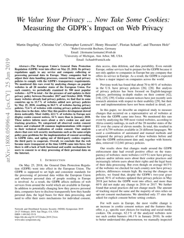 Measuring the GDPR's Impact on Web Privacy
