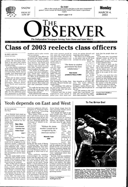 Class of 2003 Reelects Class Officers