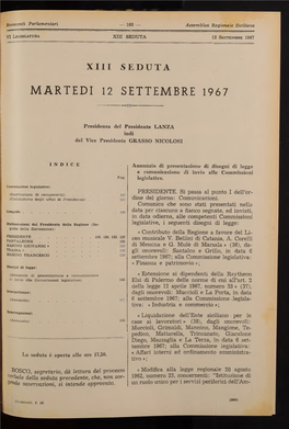 Martedì 12 SETTEMBRE 1967