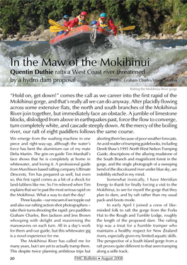 In the Maw of the Mokihinui Quentin Duthie Rafts a West Coast River Threatened by a Hydro Dam Proposal Photos: Graham Charles/Image Matters