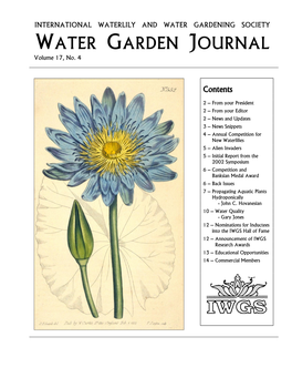 WATER GARDEN JOURNAL Volume 17, No