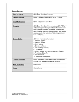 (Core) Homebase Program Training Provider ECON Careskill Training