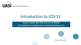 Introduction to ICD-11