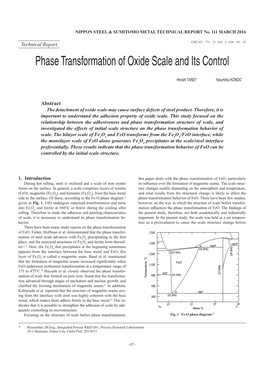 Phase Transformation of Oxide Scale and Its Control