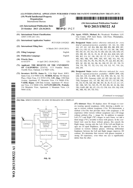 WO 2013/158322 Al 24 October 2013 (24.10.2013) P O P C T